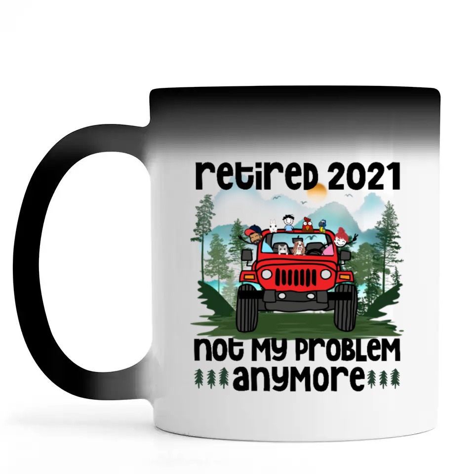 Jeep wrangler jk yj retired customize year not my problem anymore adventure off roading mudding personalized Color Changing M