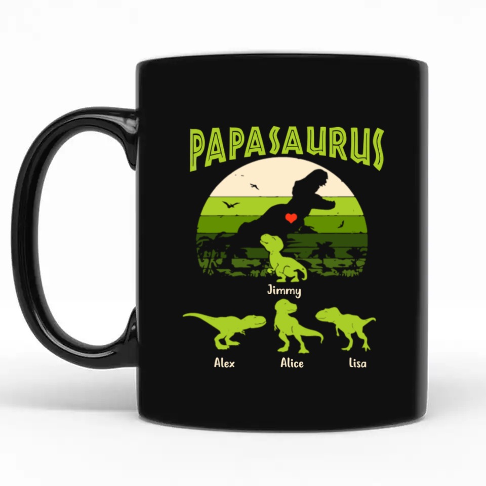 Mamasaurus papasaurus vintage personalized coffee mug perfect gift idea funny custom gift - QH-9792634