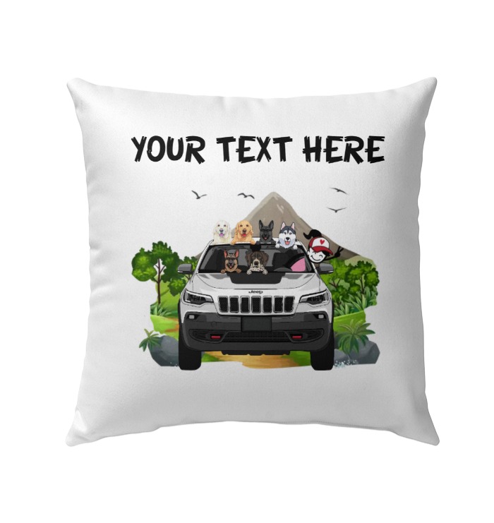 Jeep Cherokee Trailhawk coffee wine beer dog cat pet adventure your text here Jeep apparel personalized pillow perfect gift i