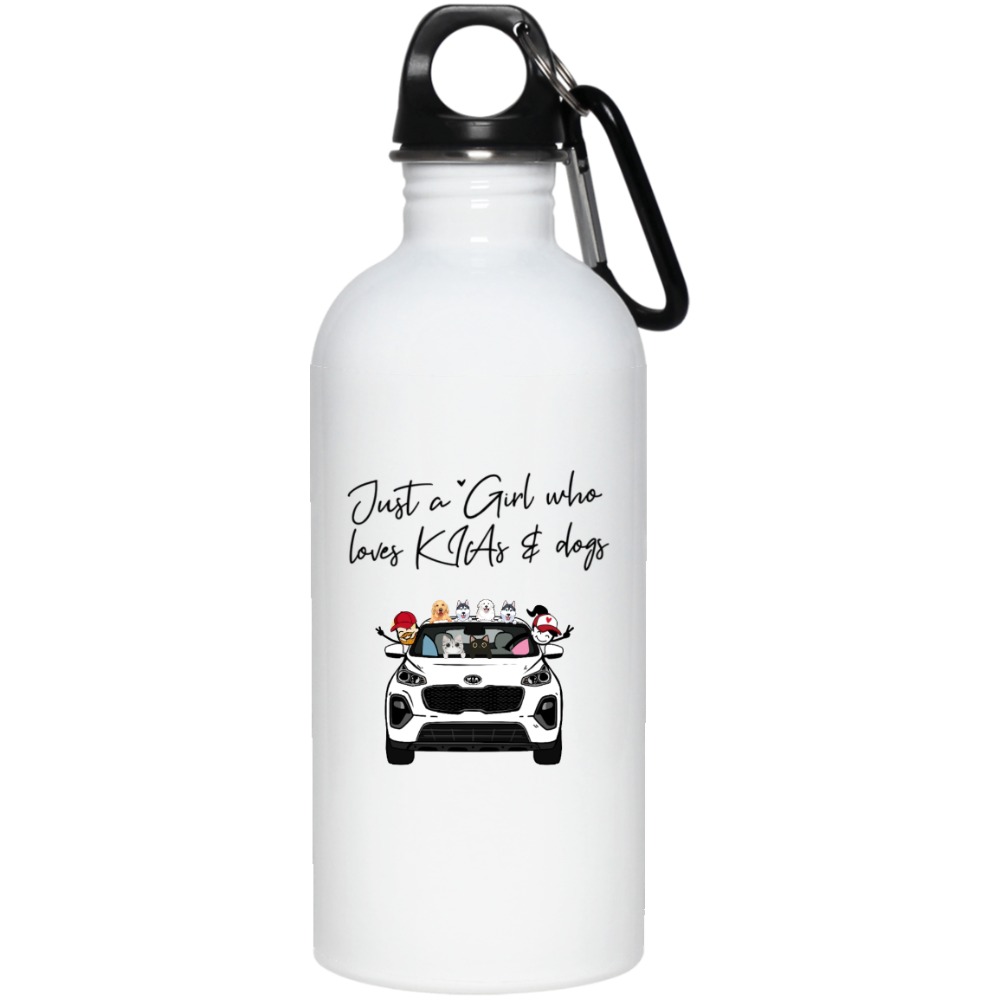 Kia Sportage just a girl who loves KIAs and coffee beer wine tea personalized water bottle - BT - 0357925