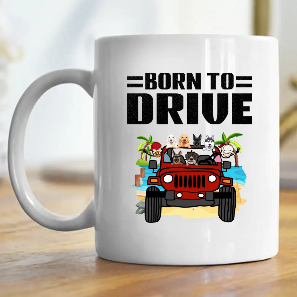 Jeep coffee kid dog pet born to drive Jeep girl apparel personalized mug perfect gift idea funny custom gift - NH - 0869985