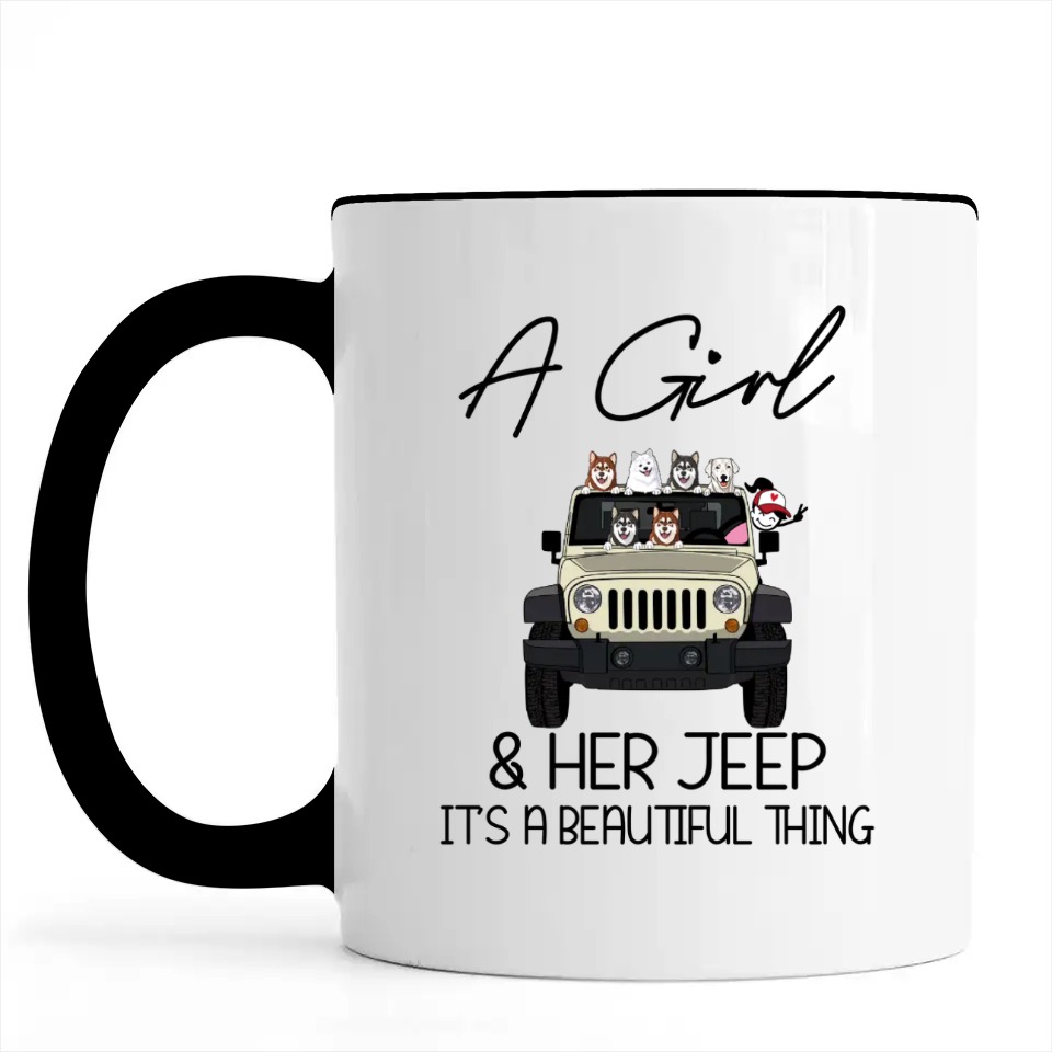 Jeep wrangler rubicon a girl and her jeep it's a beautiful thing Christmas birthday gift personalized accent mug perfect gift