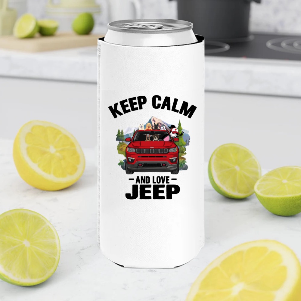 Keep calm and love Jeep Compass personalized slim can cooler perfect gift idea - QH - 8948713