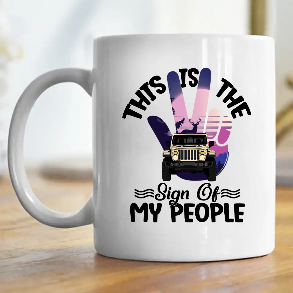 Jeep choose models this is the sign of my people funny waves personalized coffee mug - BT - 0298883