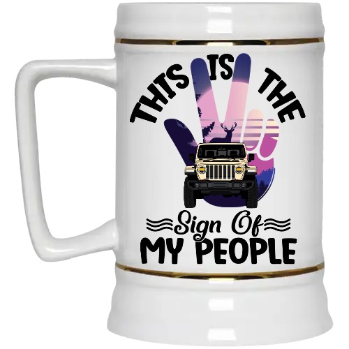 Jeep choose models this is the sign of my people funny waves personalized beer stein - BT - 0298883