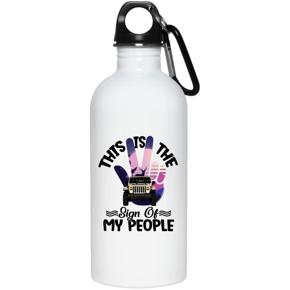 Jeep choose models this is the sign of my people funny waves personalized water bottle - BT - 0298883