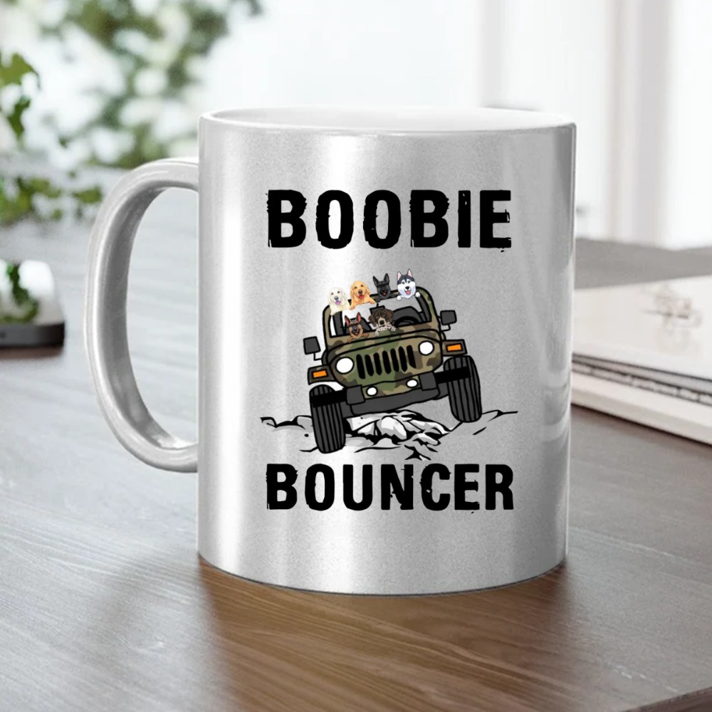Jeep dog cat turtle jeeping offroad the boobie bouncer personalized metallic mug perfect gift idea funny custom gift - HD - 4