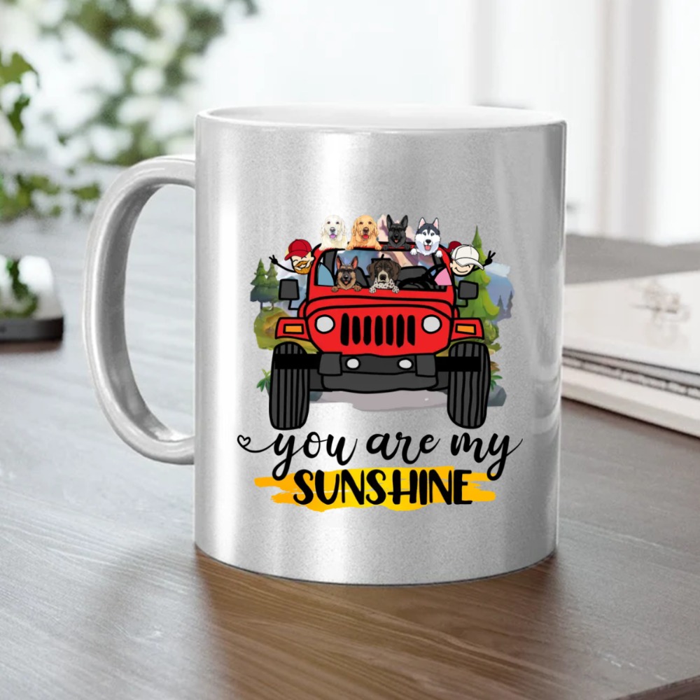 Jeep wrangler round & square lights family with dogs cats pets sunflower you are my sunshine custom characters car color pers