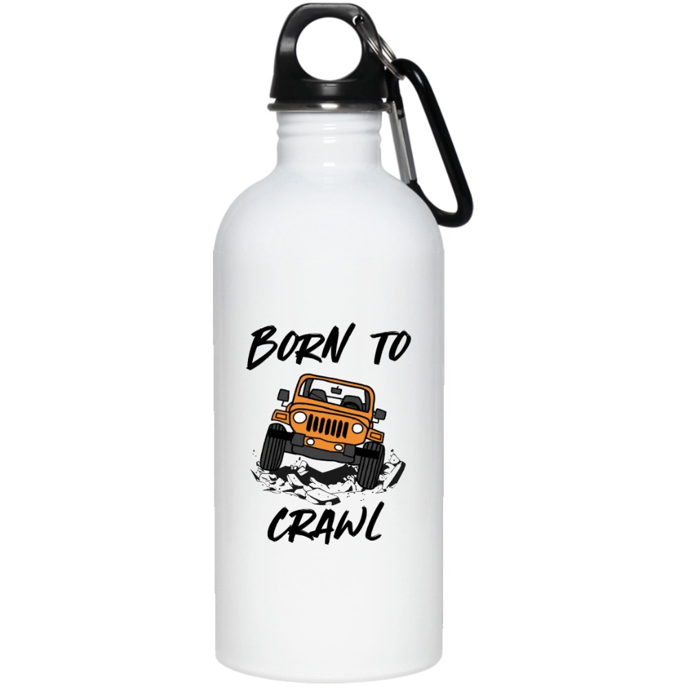 Jeep born to crawl for man girl personalized water bottle perfect gift idea funny custom gift - NH - 9456004