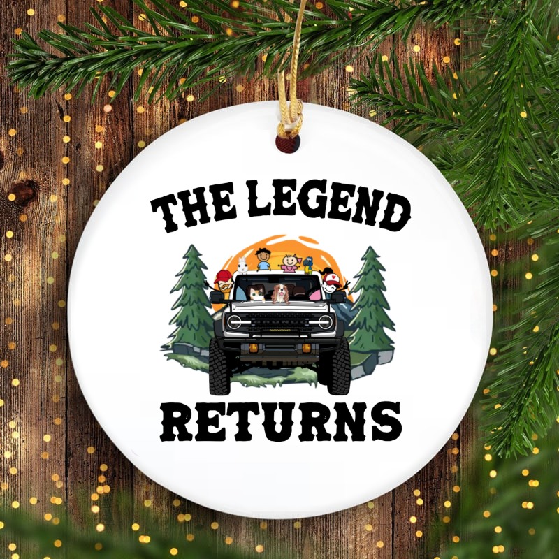 Ford Bronco 2021 SUV adventure the legend returns personalized ceramic circle ornament perfect gift idea funny custom gift -