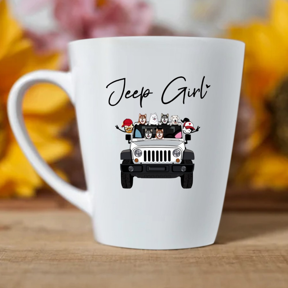 Jeep Wrangler Rubicon dog cat turtle jeep girl Christmas birthday gift personalized latte mug perfect gift idea funny custom