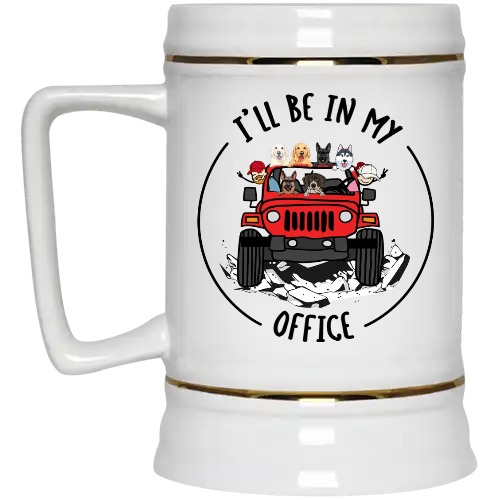 Jeep wrangler round & square lights I'll be in my office custom jeep color dogs cats pets kids adults funny unique keepsake g