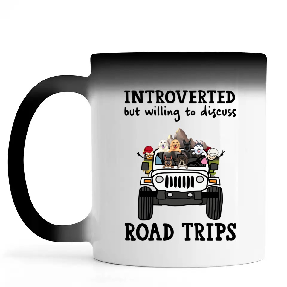 Jeep dog cat introverted but willing to discuss road trips road trip funny vacation tee offroad trip outdoor adventure person