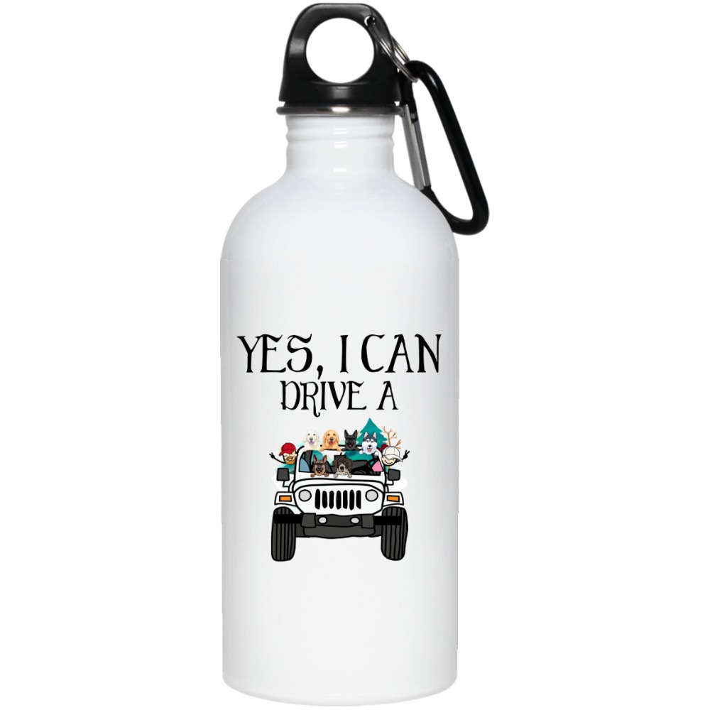 Jeep dog cat yes I can drive a Jeep wave Jeep Life personalized water bottle perfect gift idea funny custom gift - NH - 88630