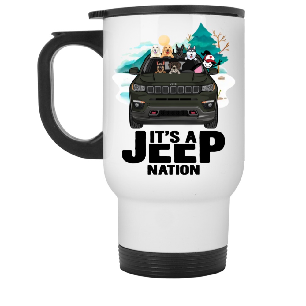 Jeep Compass It’s a jeep nation personalized White Travel Mug perfect gift idea funny custom gift - QH - 1672482