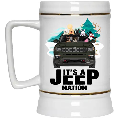 Jeep Compass It’s a jeep nation personalized Beer Stein 22oz perfect gift idea funny custom gift - QH - 1672482