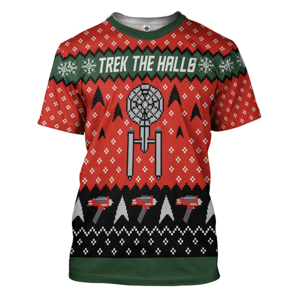 Star Trek The Halls Christmas Edition Custom Costume Apparel Outfit 3D All Over Printed KID T-shirt - QH - 2001366