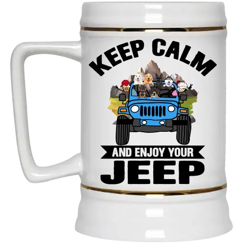 Jeep Wrangler Keep Calm And Enjoy Your Jeep personalized beer stein perfect gift idea funny custom gift - QH - 1645243