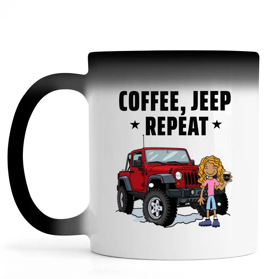 Jeep coffee kid dog Coffee Jeep Repeat personalized color changing mug perfect gift idea funny custom gift - NH - 0832614