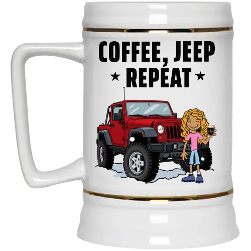Jeep coffee kid dog Coffee Jeep Repeat personalized beer stein perfect gift idea funny custom gift - NH - 0832614