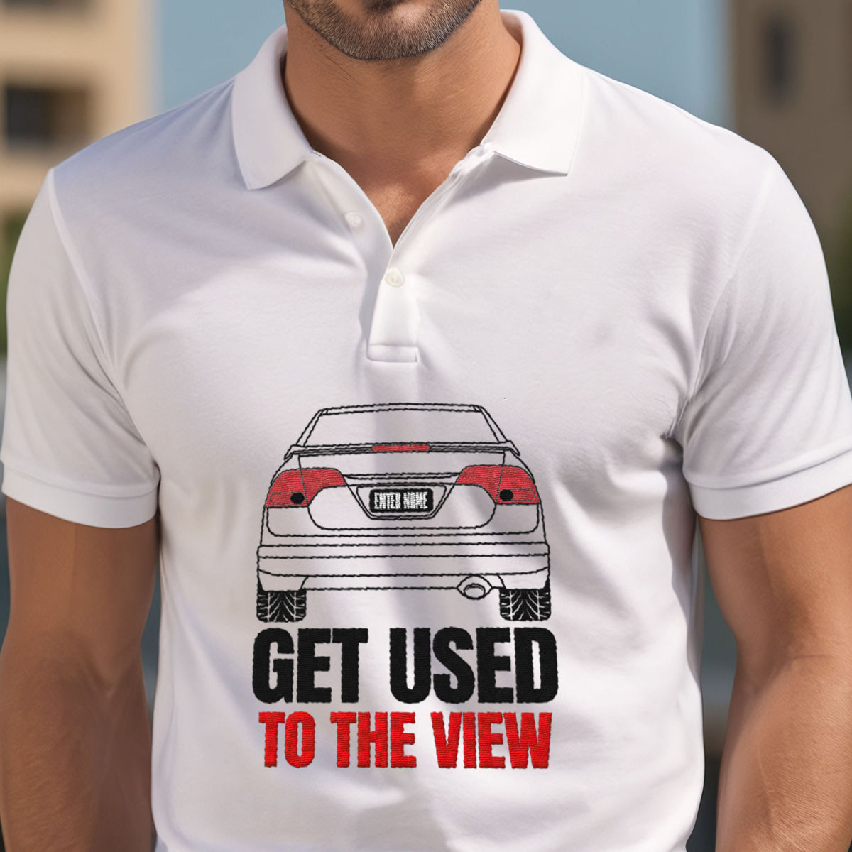 Honda Civic 8th Gen Si Get Used To The View Personalized Embroidered Polo Perfect Gift Idea funny custom gift - QH - 0098953