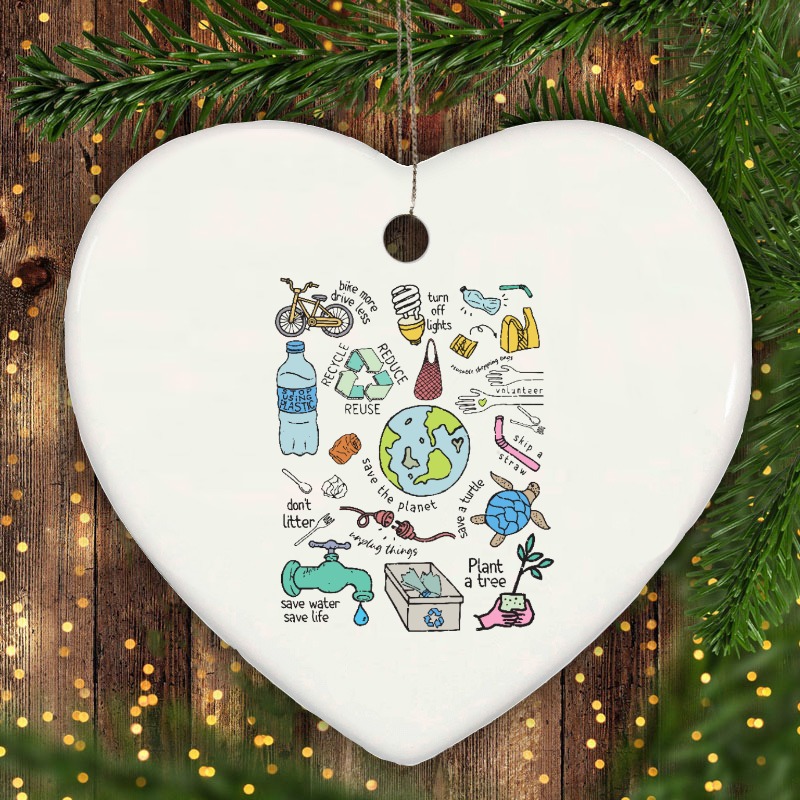 Earth Day Every Day, There Is No Planet B Personalized Heart Ornament Perfect Gift Idea Funny Custom Gift - TN - 0067329