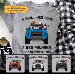 Pet dog cat kid a girl her pet dog cat kid her 4runner personalized shirt hoodie perfect gift idea funny custom gift – TGV