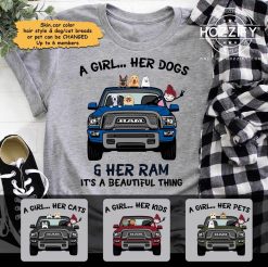 Pet dog cat kid a girl her pet dog cat kid her ram personalized shirt hoodie perfect gift idea funny custom gift – TGV