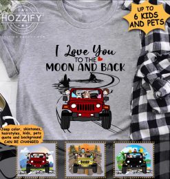 Jeep couple dog cat parrot rabbit love you to the moon and back personalized shirt hoodie perfect gift idea funny custom gift - GG