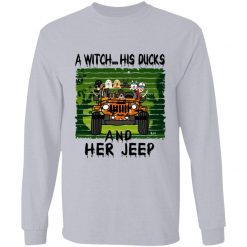 Jeep wrangler Halloween a witch a wizard her his pet dog cat duck turtle rabbit parrot her jeep his jeep personalized front long sleeve t-shirt perfect gift idea funny custom gift - GG