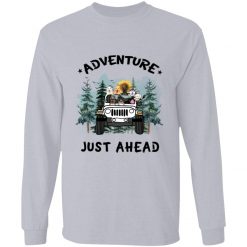 Jeep dog cat adventure just ahead personalized long sleeve perfect gift idea funny custom gift - HD - 8517612