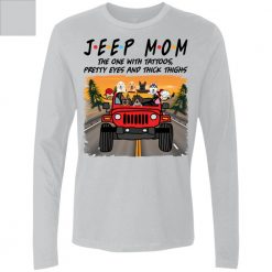 Jeep wrangler jeep girl mom lady the one with tattoos pretty eyes and thick thighs pet dog cat personalized men long sleeve perfect gift idea funny custom gift- GG - 6514259