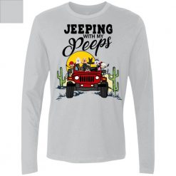 Jeep wrangler jeeping with my peeps pet dog cat duck parrot rabbit jeeping off-roading adventure personalized men long sleeve perfect gift idea funny custom gift - GG - 6224649