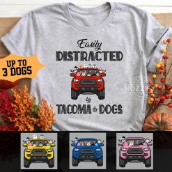 Toyota tacoma dog easily distracted by personalized tshirt perfect gift idea funny custom gift - HD - 1698799