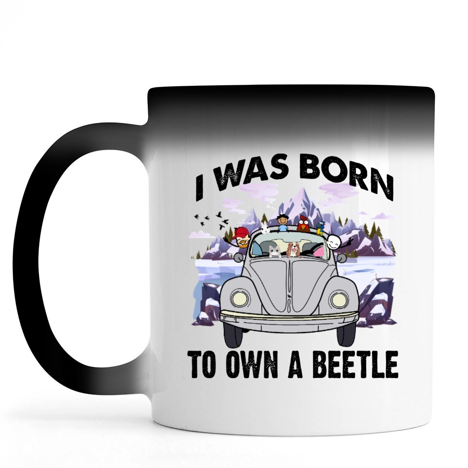 I was born to own a vw beetle personalized color changing mug perfect ...