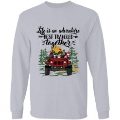 Jeep wrangler life is a journey best traveled together with friends dogs cats adventure continues personalized front long sleeve t-shirt perfect gift idea funny custom gift - GG - 9835859