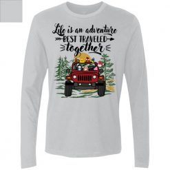 Jeep wrangler life is a journey best traveled together with friends dogs cats adventure continues personalized front men's premium LS perfect gift idea funny custom gift - GG - 9835859