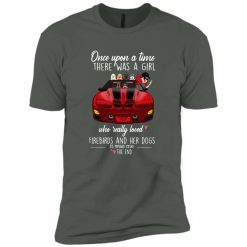 Pontiac Firebird dog pet once upon a time there was a girl who really loved Firebirds and her dog personalized premium short sleeve t-shirt perfect gift idea funny custom gift - NH - 9852304
