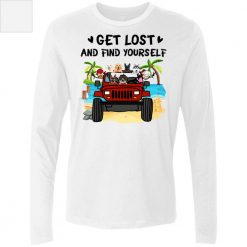 Jeep Wrangler dog pets adventure get lost and find yourself jeep apparel square lights personalized men’s premium LS perfect gift idea funny custom gift - NH - 7000508