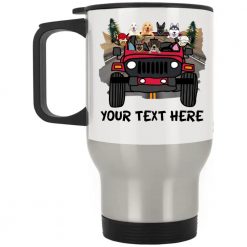 Jeep coffee wine beer kid dog cat pet alpacas your text here personalized name silver stainless travel mug perfect gift idea funny custom gift - NH-8829215