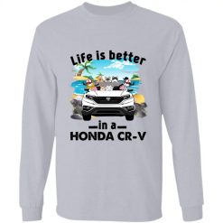 Honda CR-V coffee wine dog pet life is better in a Honda CR-V personalized long sleeve shirt perfect gift idea funny custom gift - NH - 2200033