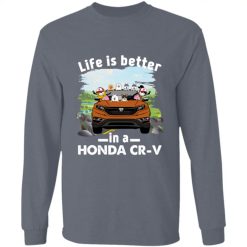 Honda CR-V coffee wine dog pet life is better in a Honda CR-V dark version personalized long sleeve perfect gift idea funny custom gift - NH-0368098
