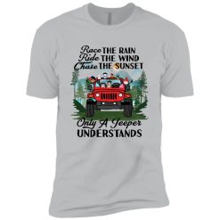Jeep wrangler jk yj race the rain ride the wind chase the sunset only an adventurer understands off roading lover personalized premium short sleeve t-shirt custom perfect gift idea - GG - 9363679