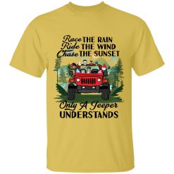 Jeep wrangler jk yj race the rain ride the wind chase the sunset only an adventurer understands off roading lover personalized tie dye t-shirt custom perfect gift idea - GG - 9363679