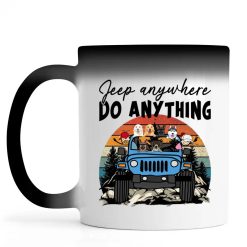Jeep wrangler jk yj jeep king of the road adventure off roading jeep girl jeep man dog cat duck parrot personalized color changing mug funny custom perfect gift idea - GG - 4157549