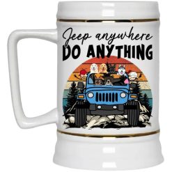 Jeep wrangler jk yj jeep king of the road adventure off roading jeep girl jeep man dog cat duck parrot personalized beer stein funny custom perfect gift idea - GG - 4157549