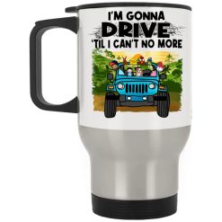 Jeep wrangler jk yj rain makes mud makes fun add text custom names mudding adventure off roading begins personalized silver stainless travel mug funny custom perfect gift idea - GG-9622759