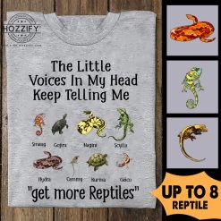 Reptile lizard gecko bearded dragon snake turtle chameleon python the little voices in my head keep telling me get more reptiles personalized gildan t-shirt - BT-3440245