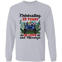 Jeep wrangler jk yj happily married since add year month add text valentine day wife husband anniversary present personalized long sleeve t-shirt custom perfect gift idea - GG - 9366529
