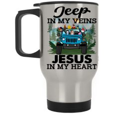Jeep wrangler jk yj life is a journey best traveled together husband wife girlfriend boyfriend valentine personalized silver stainless travel mug funny custom perfect gift idea - GG-7970639
